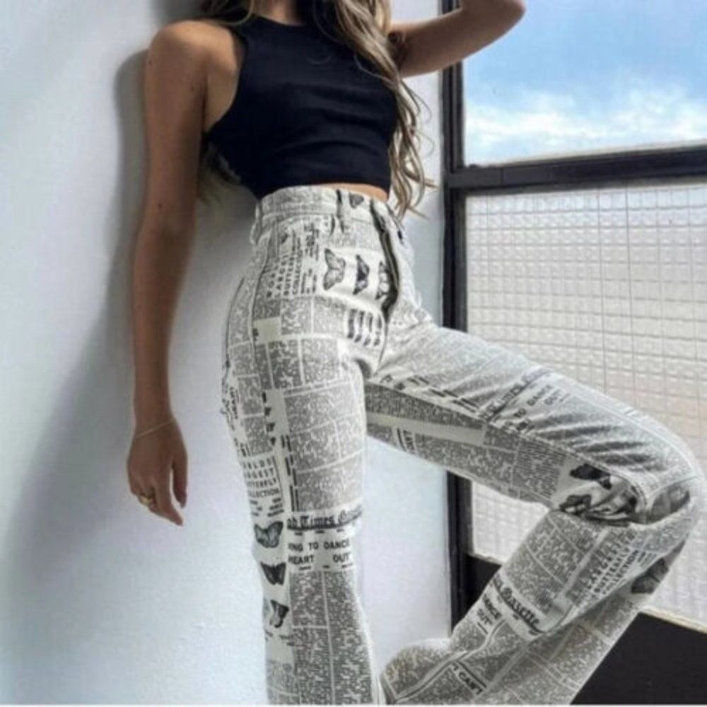 ZARA Newspaper Denim Jeans